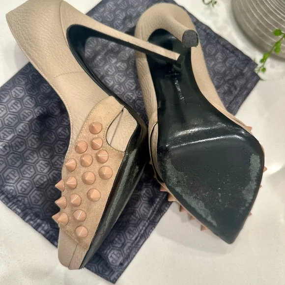 Philipp Plein Beige Studded Heels - Picture 4 of 7